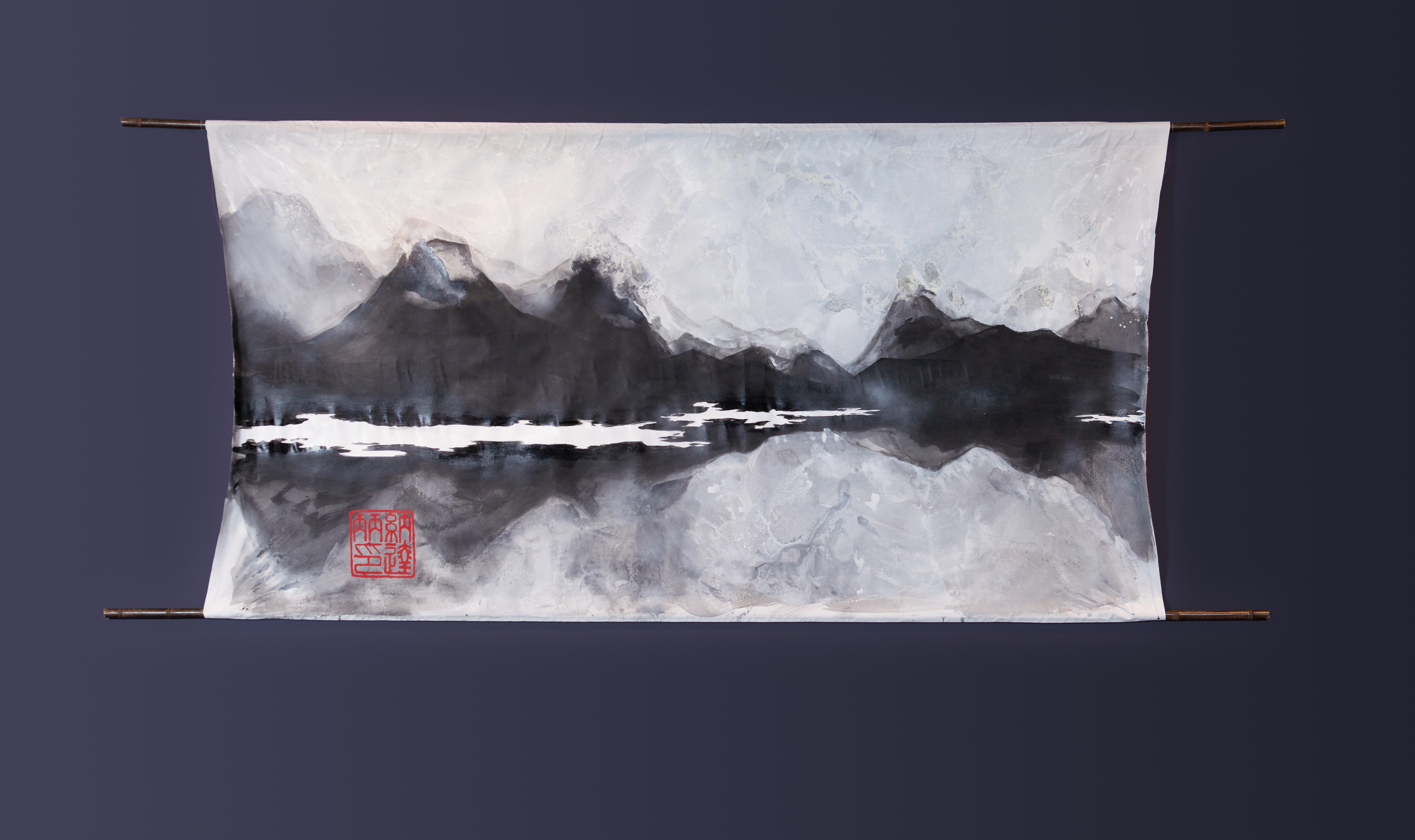 MOUNTAINS. RIVER山河SHĀN HÉ acrylic on canvas diptych150х300